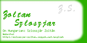zoltan szloszjar business card
